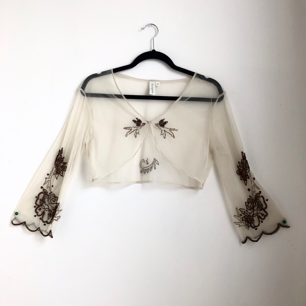 •Liz Claiborne • mesh embroidered sweater